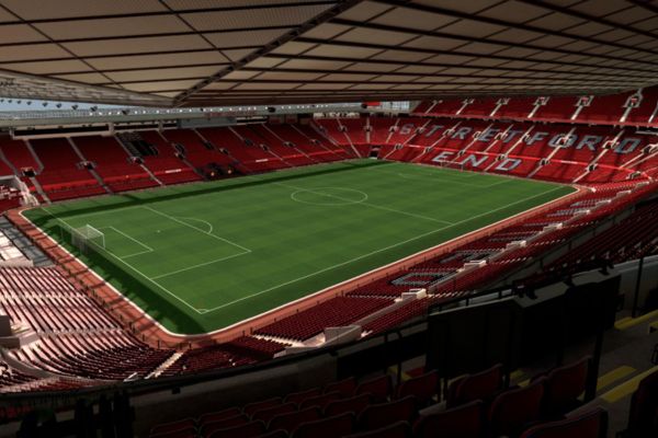 Fodboldrejse til England Udsigten fra pladserne på Old Trafford