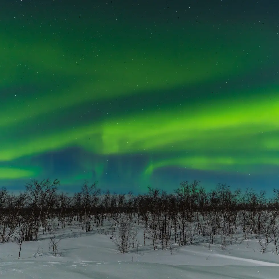 Billige fly til Polarcirklen Kiruna-Nordlys