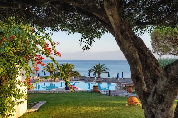 All inclusive på Korfu, Hotel Mareblue Beach Resort, pool og udsigt