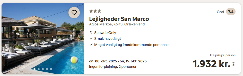 Rejse til Korfu Korfu-tilbud
