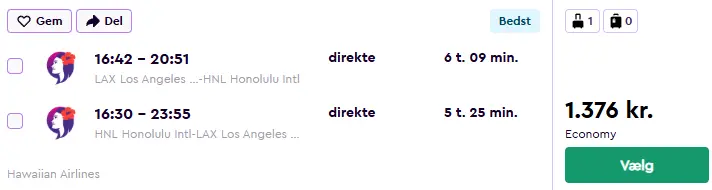 Travel Hack - billige fly til Hawaii Skaermbillede-2025-10-23-130614