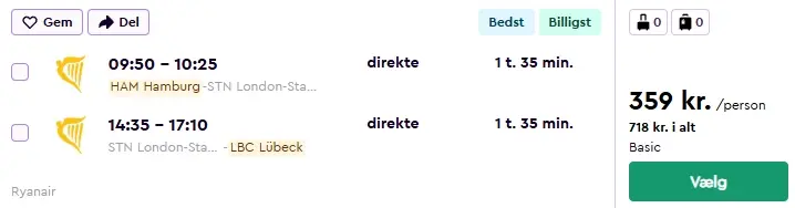 Harry Potter-rejse til London fly-ham-london