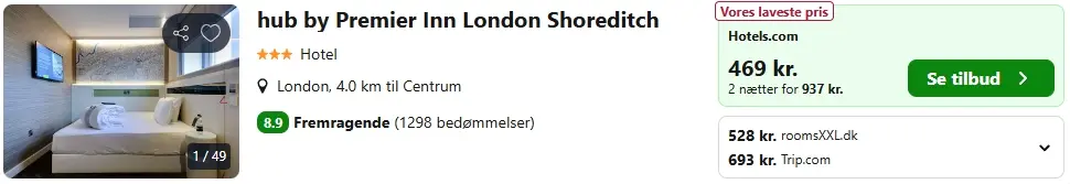 Harry Potter-rejse til London hotel-london-ny