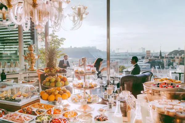 Hotel Grand Ferdinand Vienna, terrasse og restaurant