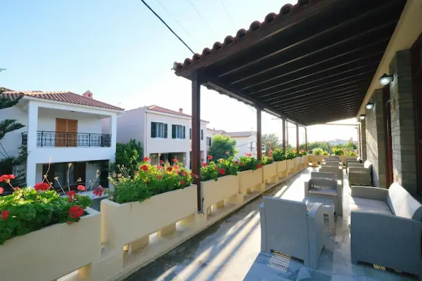 Ifestos Hotel, Limnos, balkon med udsigt