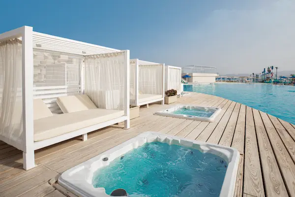 All inclusive i Sahl Hasheesh, THE V Luxury Resort, spa og terrasse