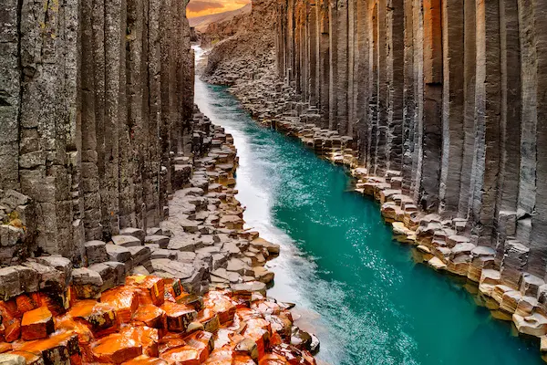 Studlagil basalt canyon, Island - Island og Gr&oslash;nland p&aring; samme rejse