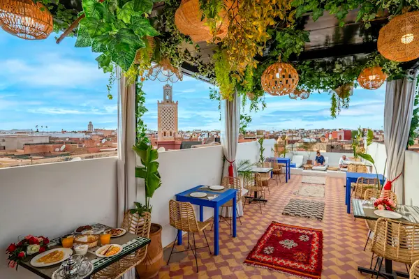 Rejse til Marrakech - billede af tagterrassen