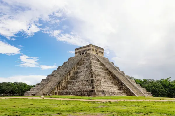 The Mayan pyramid in Chichen Itza Mexico