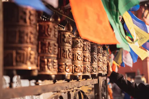 Billige rejser til Katmandu Swayambhunath wheel