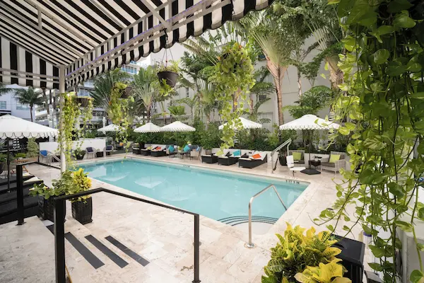 Poolområdet på Hotel Croydon Miami Beach