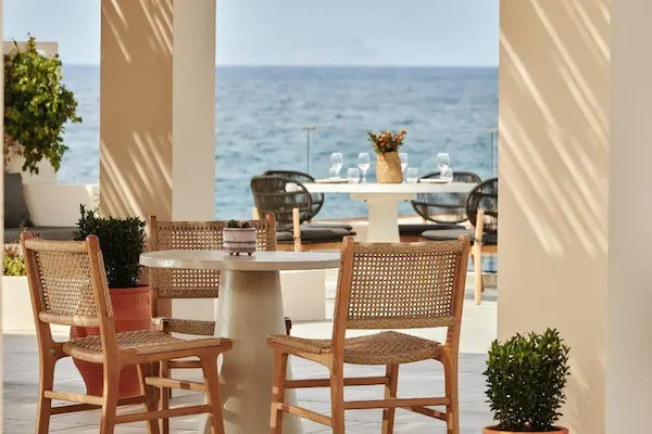 Hotel Vasia Sea Retreat, Kreta, restaurant med udsigt til havet