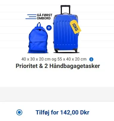 Screenshot fra Ryanairs hjemmeside