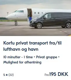 Korfu-lufthavnstransport