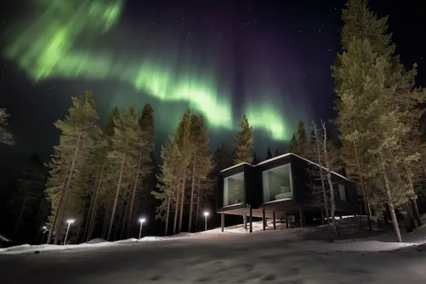 Ophold på Arctic TreeHouse Hotel Arctic TreeHouse Hotel, Rovaniemi, udsigt og nordlys