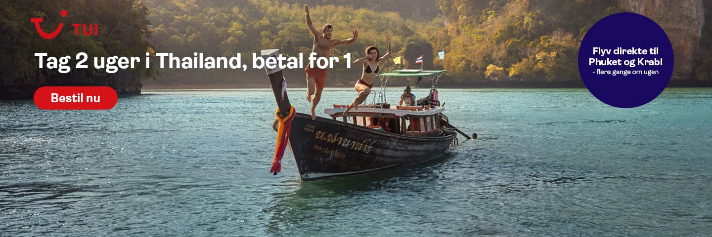 Rejsespejder. Billige rejser. TUI 2 uger i Thailand betal for 1.