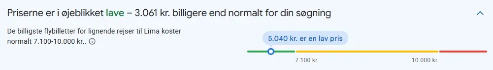 Billige fly til Peru Google Flights vurdering af flypris