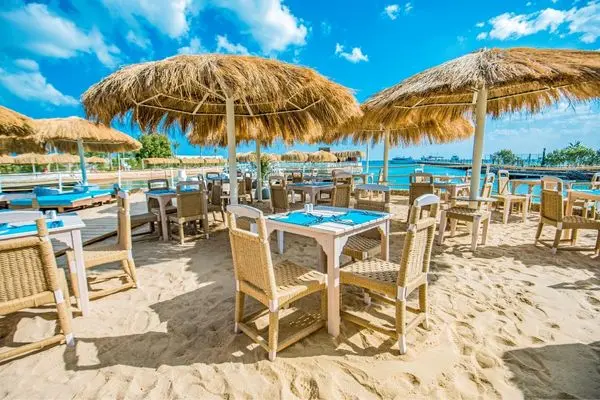 All inclusive i Hurghada Hotel SUNRISE Aqua Joy Resort, strand