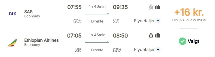 Fly-Wien-Pakkerejse