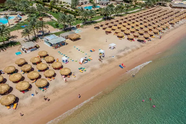 All inclusive i Soma Bay Strand ved hotellet