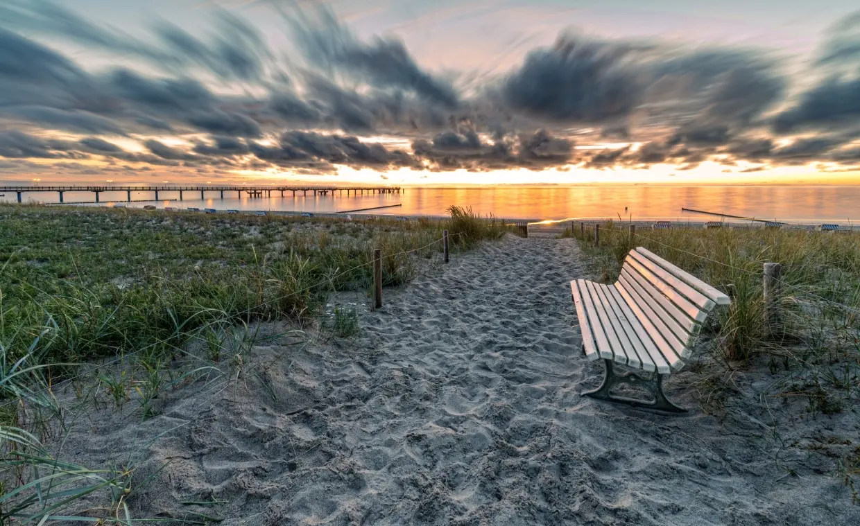 Udsigt over Badebroen i Graal-Müritz, Mecklenburg-Vorpommern, Tyskland